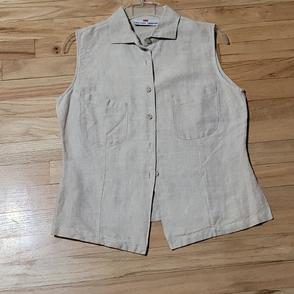 Sleeveless Linin/cotton blouse